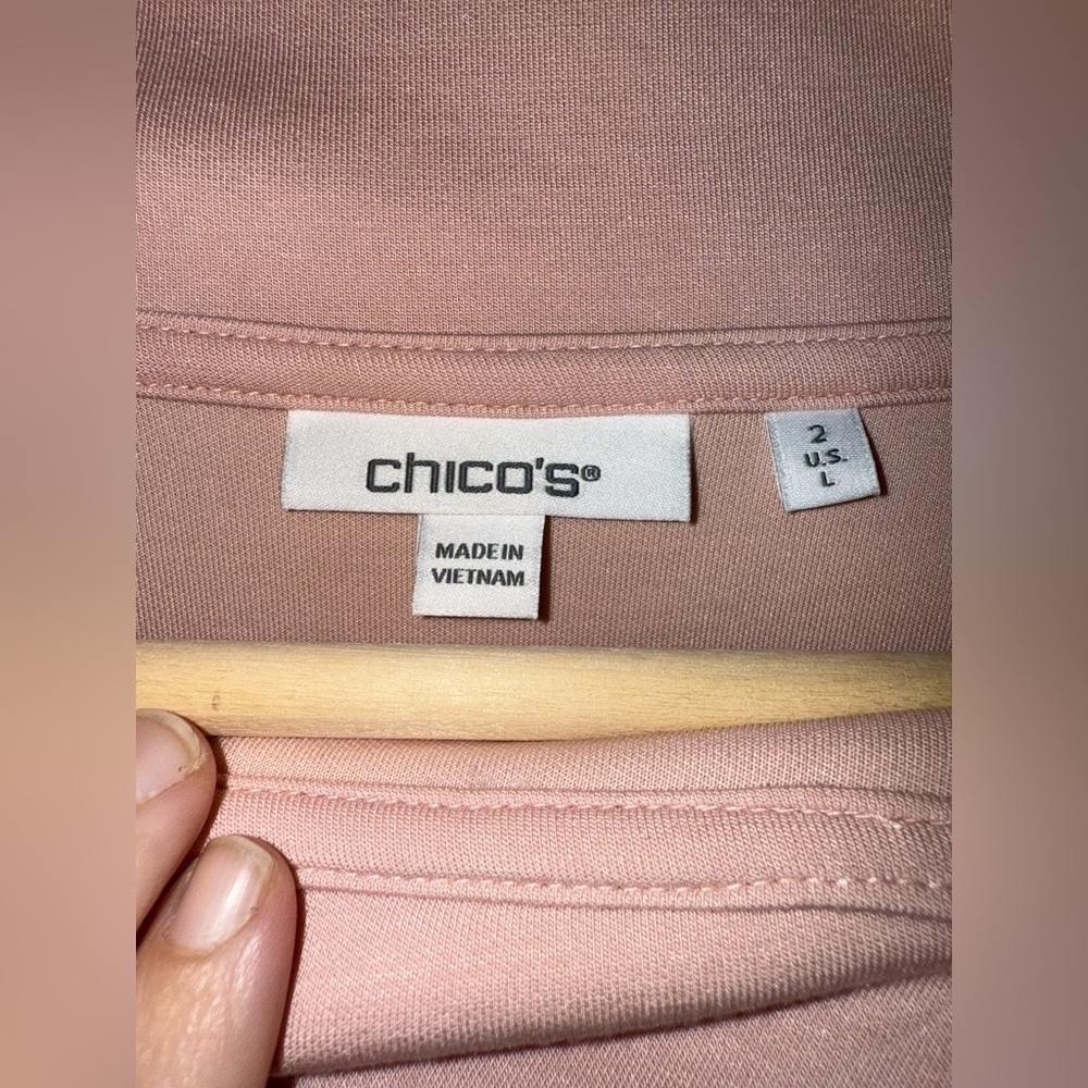 Chico’s Pink Cowl Neck Long Sleeve Pullover Size Large Soft - Picture 6 of 9